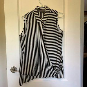 Classic black and cream silk blouse